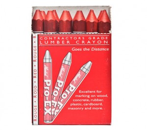 red lumber crayons